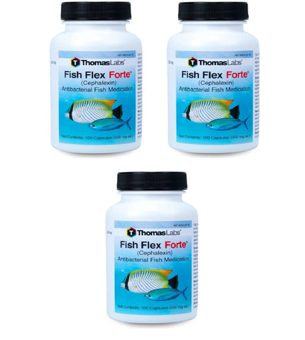 Fish Flex Forte - Cephalexin/Keflex 500 mg Capsules - 100 Count - 3 Pack